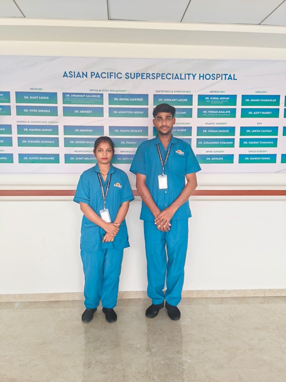 Patient care team at hospital site
